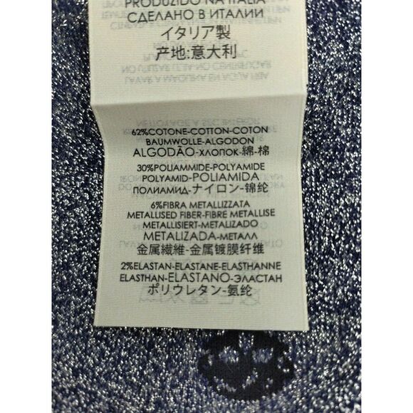 Alexander McQueen Men Mid-Calf Dark Blue Metallic Sport Socks M